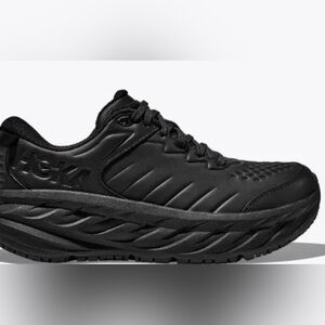 Hoka One One Bondi SR Black Leather Sneakers Size 9.5 Without Box
